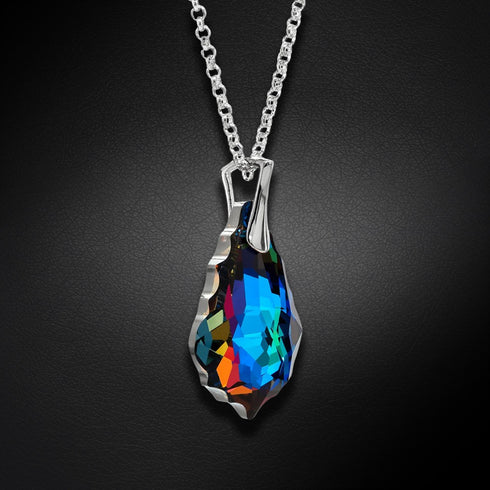 Sudraba kulons "Baroka V (Meridian Blue)" ar Swarovski™ kristāliem